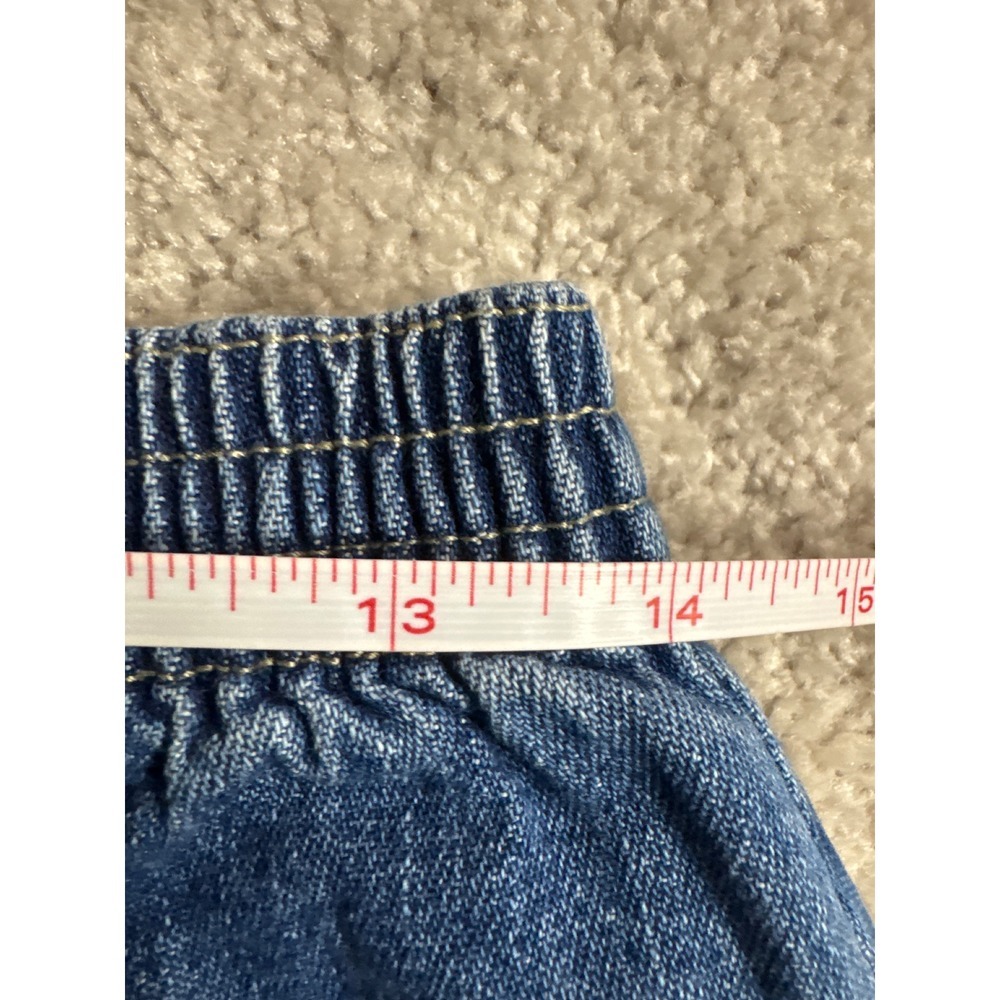 White Stag Denim Midi Skirt Womens 14 Blue Excellent Elastic Waist Casual Modest - Picture 8 of 9